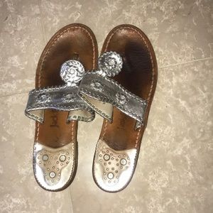 Jack Rogers Silver Sandals Sz 7